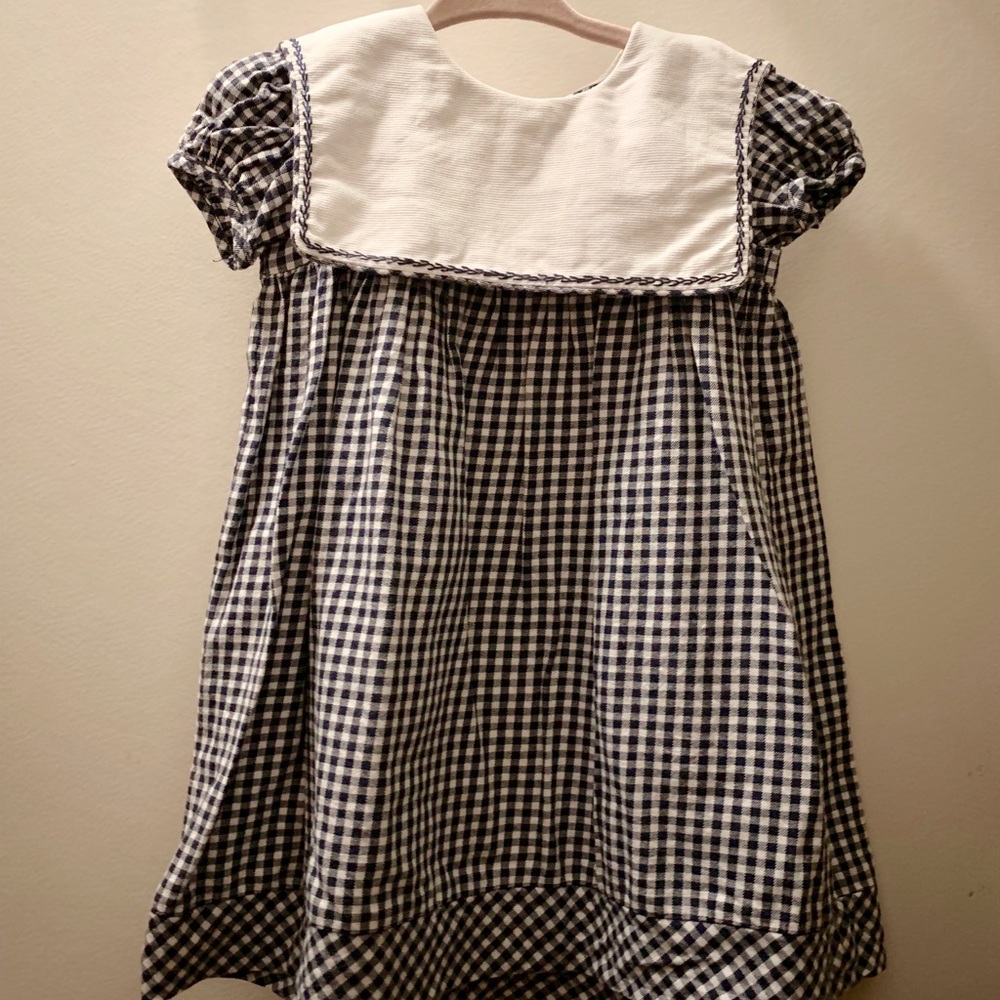 Gingham bibbed toddler dress